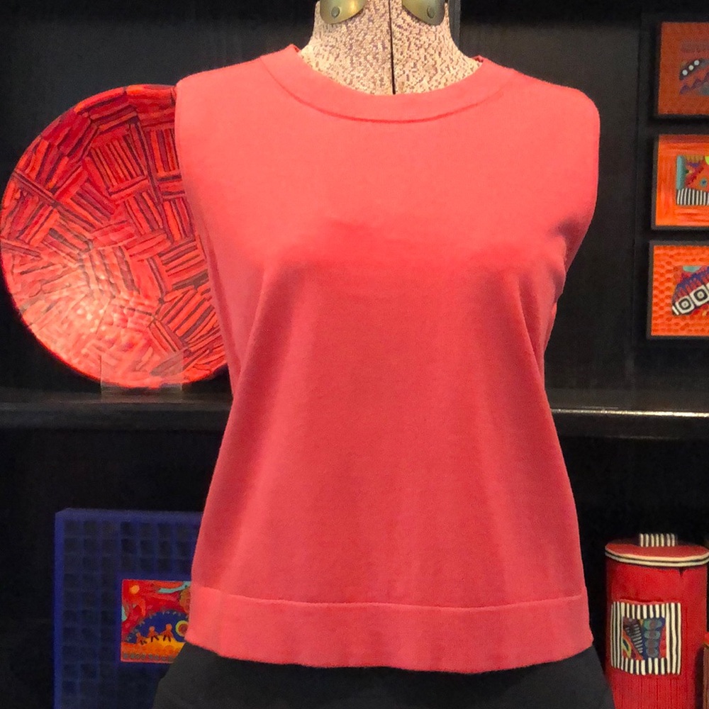 Ann Taylor coral sleeveless knit top